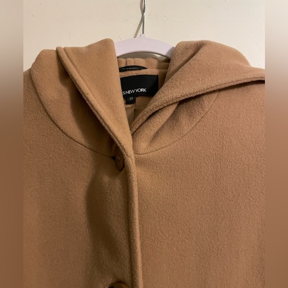 Jones New York Tan Camel Wool Cashmere Blend Long Hooded Coat Size 10 - Picture 6 of 16